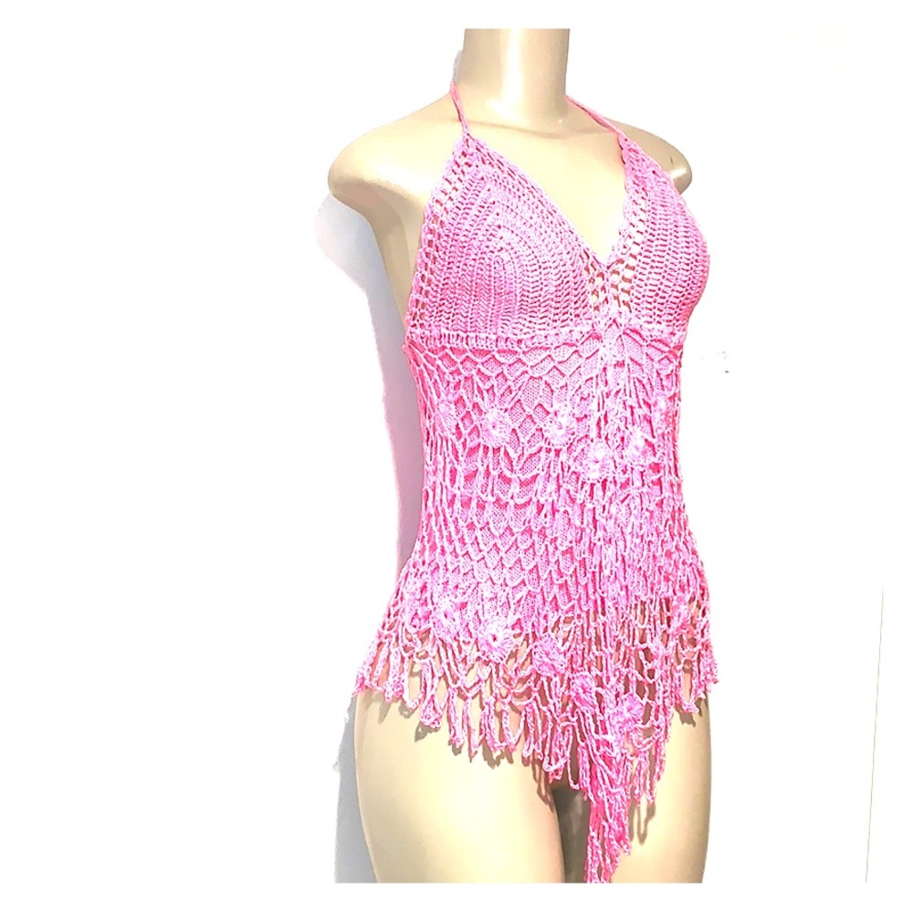 Handmade knit halter top